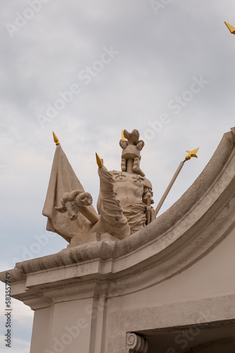 Photography antique gargoyle reconstructed baroque castle of bratislava now national museum