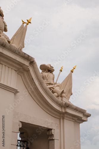 Photography antique gargoyle reconstructed baroque castle of bratislava now national museum