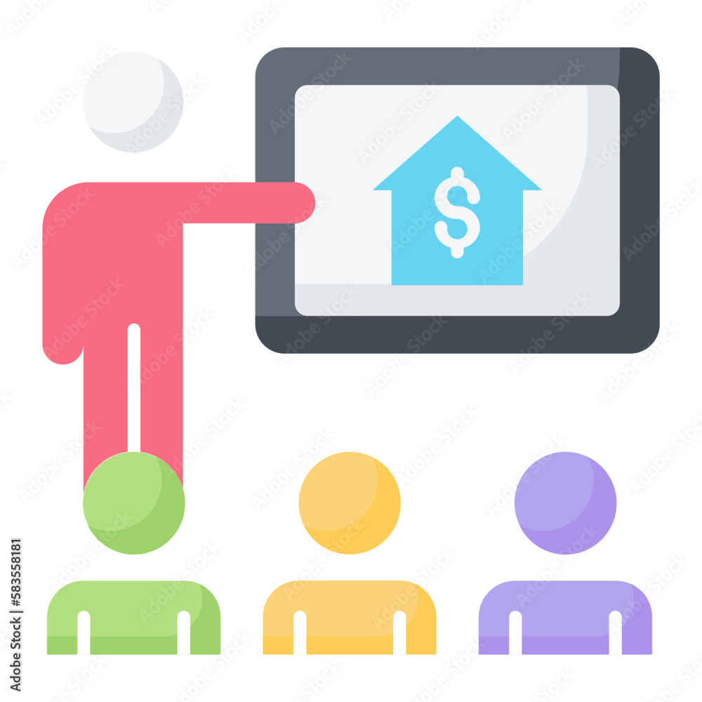 Real Estate Training Flat Icon Real Estate Training Flat Icon