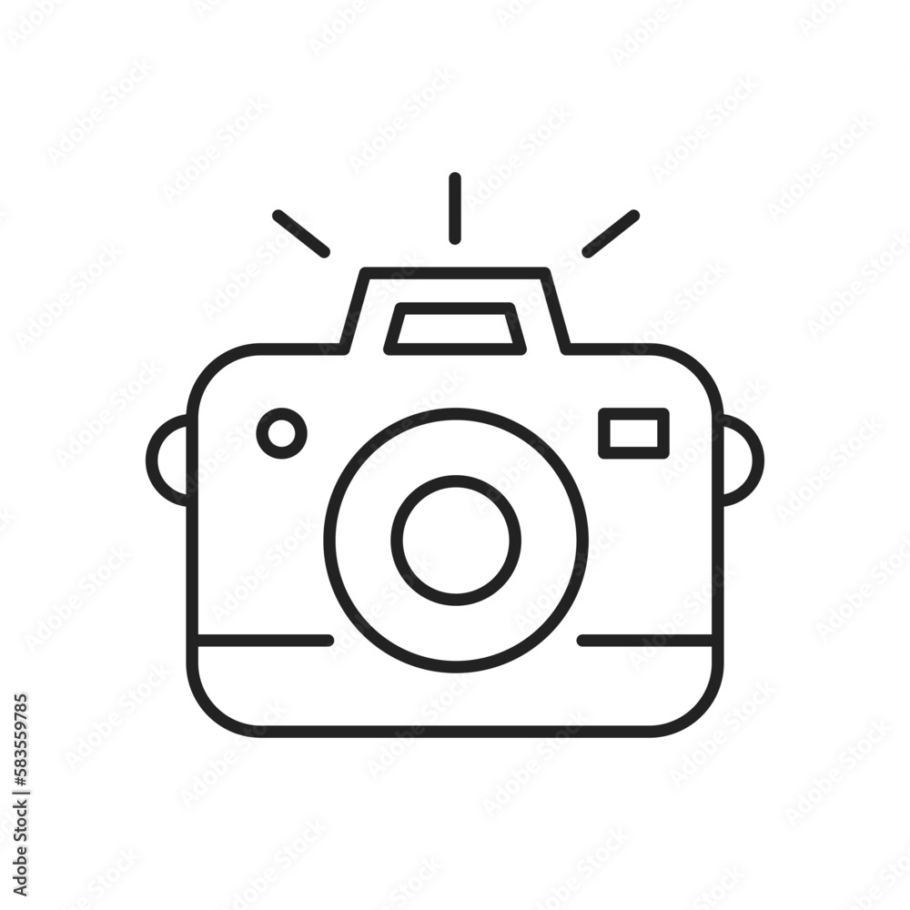 Photo camera icon. High quality black vector illustration. Photo camera icon. High quality black vector illustration.