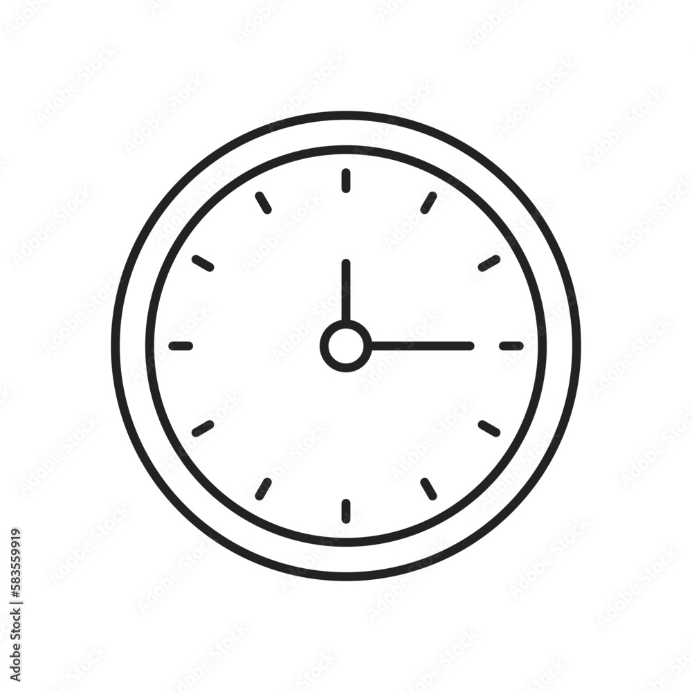 Clock icon. High quality black vector illustration. Clock icon. High quality black vector illustration.