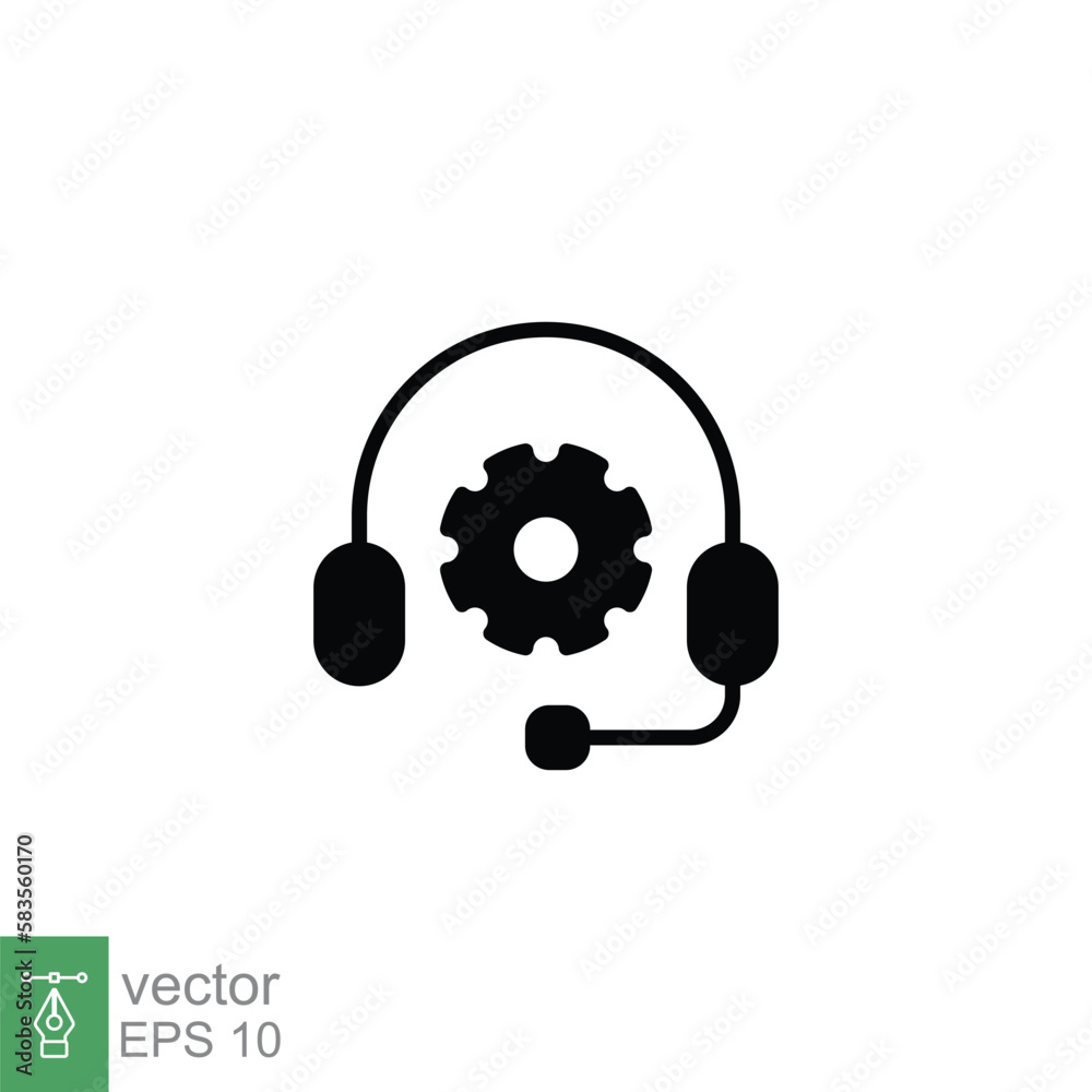 CRM icon. Simple solid style. Headset with bubble speech. Testimonials and customer relationship management concept. Black silhouette symbol. Vector illustration isolated on white background. EPS 10. CRM icon. Simple solid style. Headset with bubble speech. Testimonials and customer relationship management concept. Black silhouette symbol. Vector illustration isolated on white background. EPS 10.