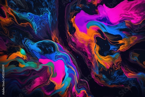 Neon Colorful Texture Liquid, Generative AI