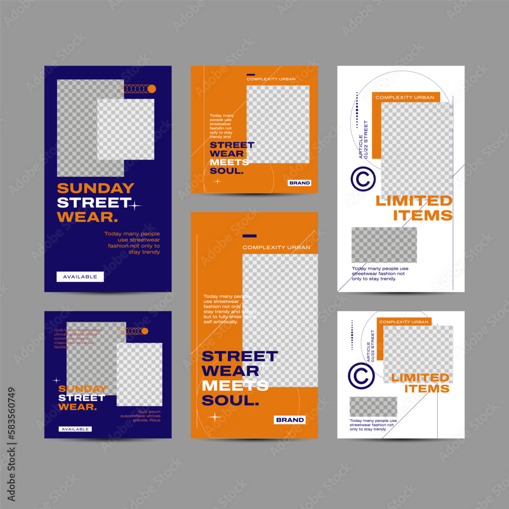 Editable Urban Streetwear Design for Social Media Post Templates
