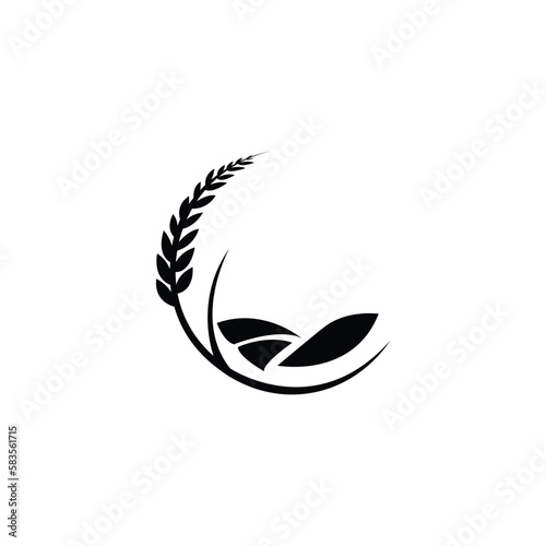 Rice or wheat grain agriculture logo design for your business and product names or for all your ideas