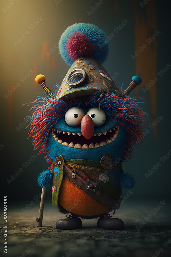Comic Funzy 3d character with silly eyes and funny face. Generative Ai Comic Funzy 3d character with silly eyes and funny face. Generative Ai