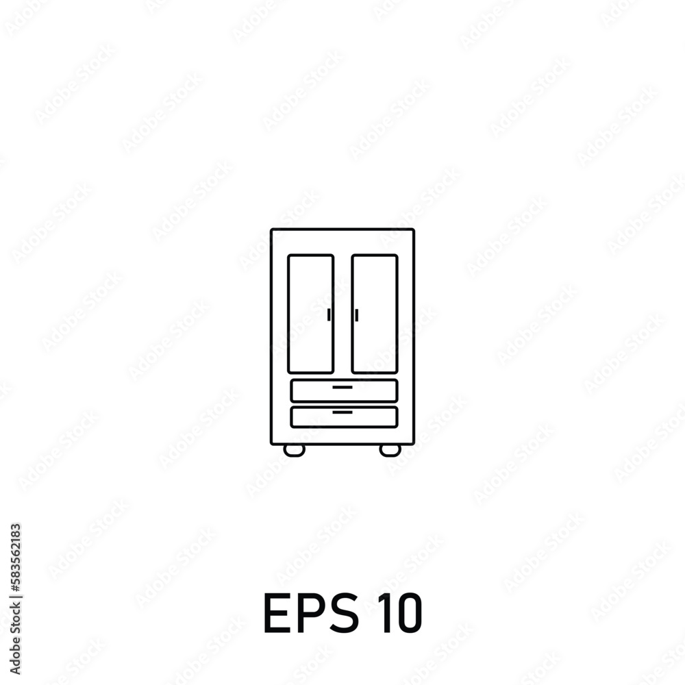 Wardrobe for clothes or storing other items Icon Illustration EPS 10