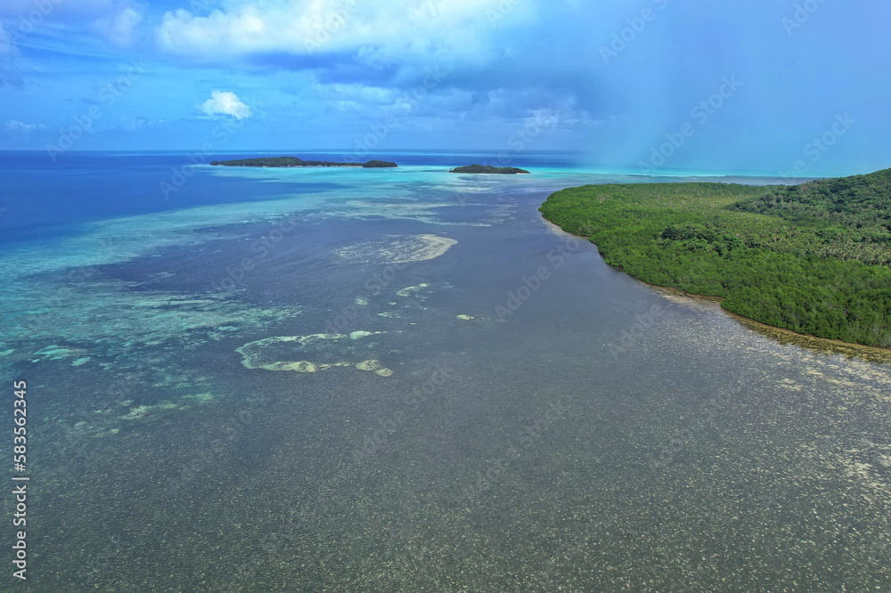 Rainy tropical weather over the Palau islands Rainy tropical weather over the Palau islands