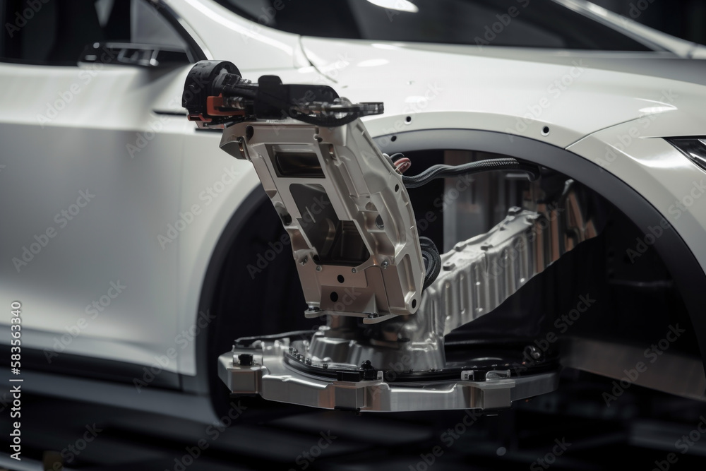 robotic automatic assembly and production of a car. Generative AI robotic automatic assembly and production of a car. Generative AI