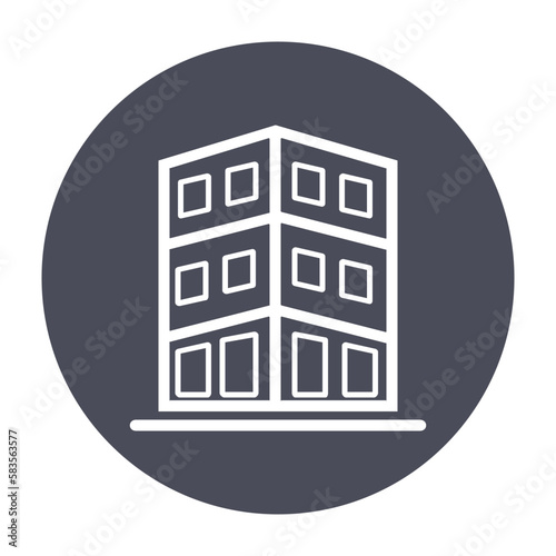 Simple building and houses line icon