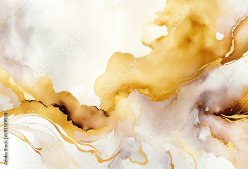 Obraz na płótnie Gold Marble Texture Background, Abstract Backdrop, Generative AI w salonie