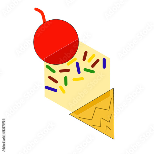 Ice cream cerry icon