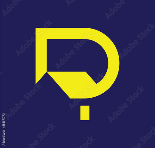 Beautiful design of the house like the letter d logo in a yellow color