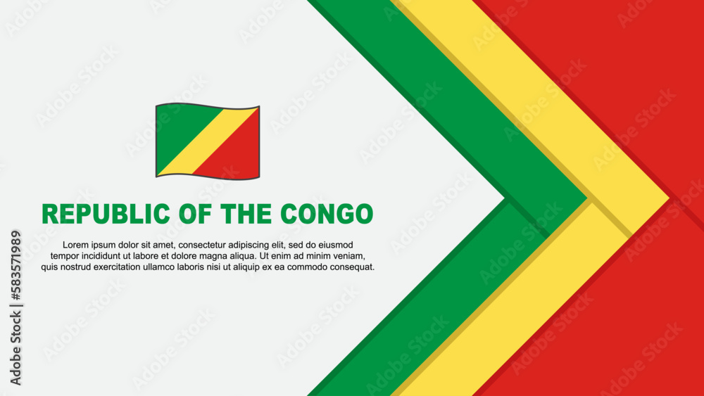Republic Of The Congo Flag Abstract Background Design Template. Republic Of The Congo Independence Day Banner Cartoon Vector Illustration. Republic Of The Congo Cartoon