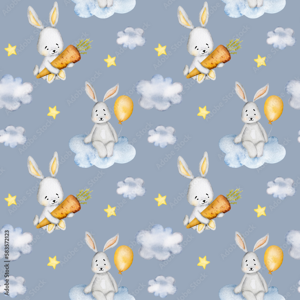 Cute bunny rabbit sweet dreams illustration Cute bunny rabbit sweet dreams illustration