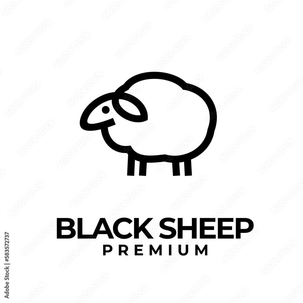 Obraz premium Black Sheep logo icon design illustration