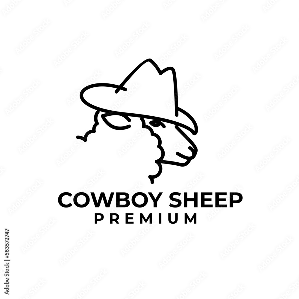 Black Sheep cowboy logo icon design illustration Black Sheep cowboy logo icon design illustration