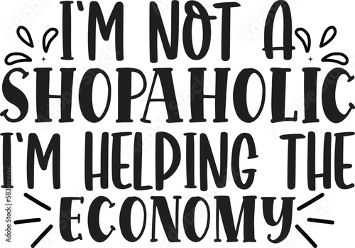 Tote Bag Black Typography and Quote on White Background for Print on Demand Business. Print Ready Template with Funny Saying for Shopping Bag, Coffee mug, T-shirt and more.