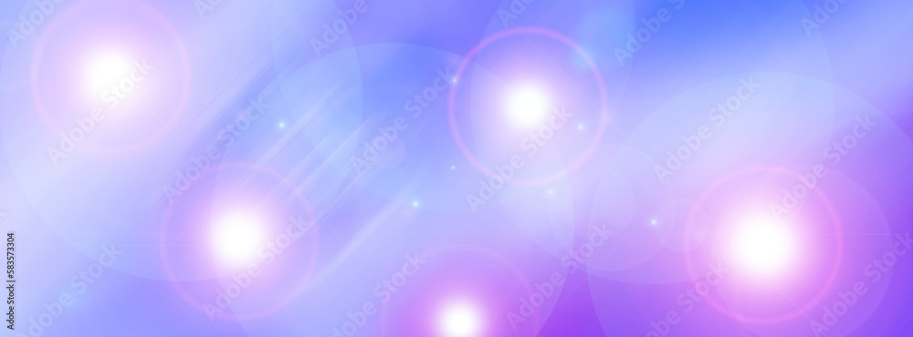 Long banner, gradient. Blurred blue lilac background with len flare effect Long banner, gradient. Blurred blue lilac background with len flare effect