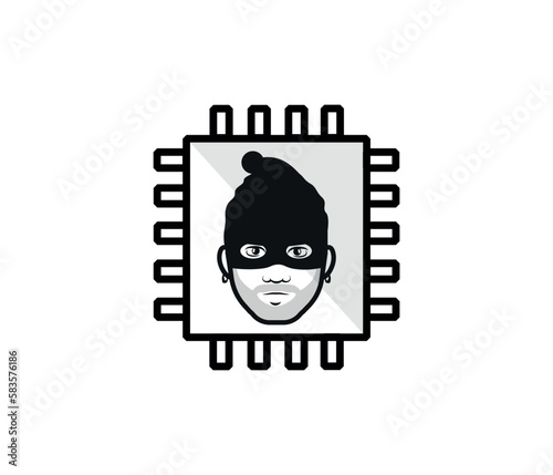 Hacking with spyware. Cyber ​​crime vector illustration.
