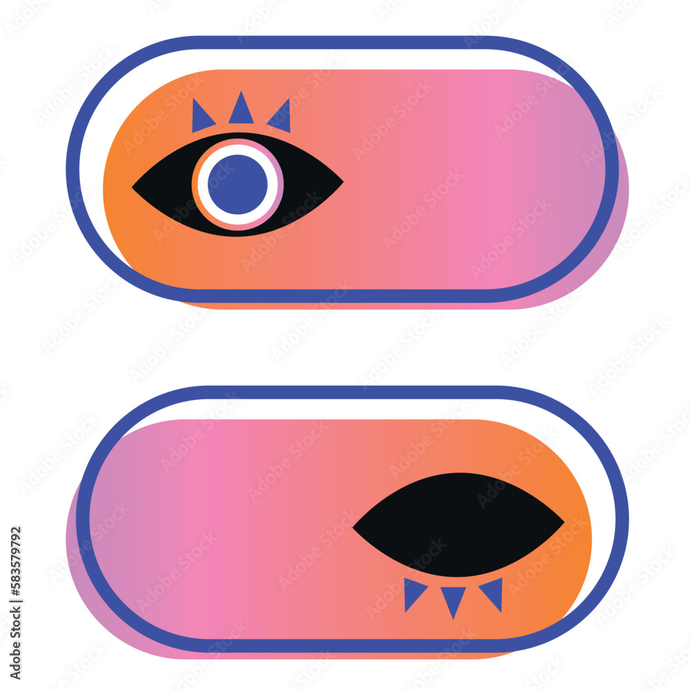 Eye icon vector. Virtual Reality. Concept of future innovations. People and interacting with virtual reality Eye icon vector. Virtual Reality. Concept of future innovations. People and interacting with virtual reality