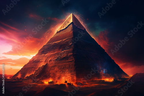 pyramid in the sunset
