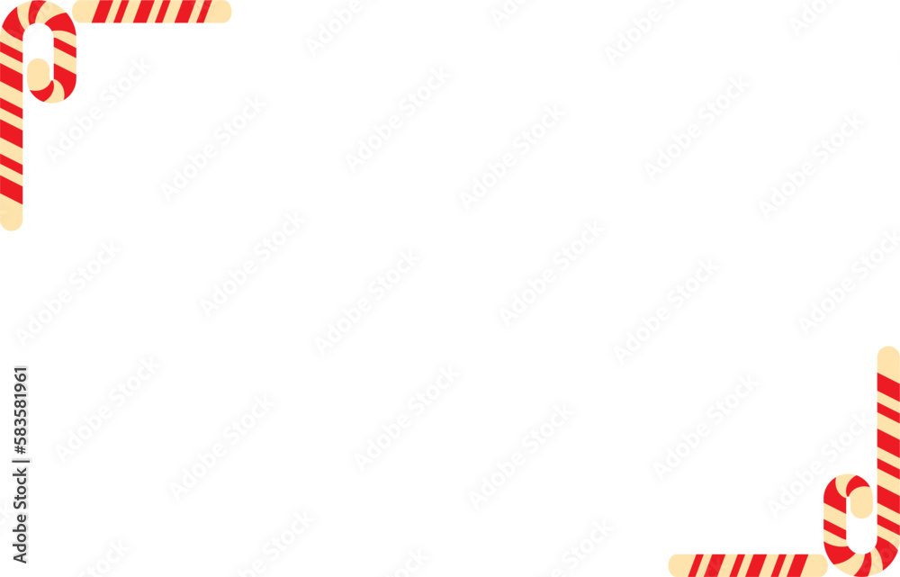 Obraz premium Candy Cane Corner Border
