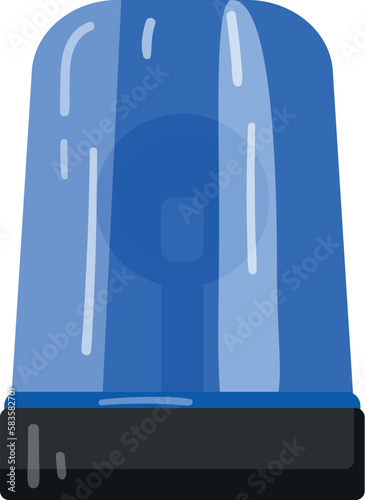 Blue flashlight icon cartoon vector. Police equipment. Cop profession