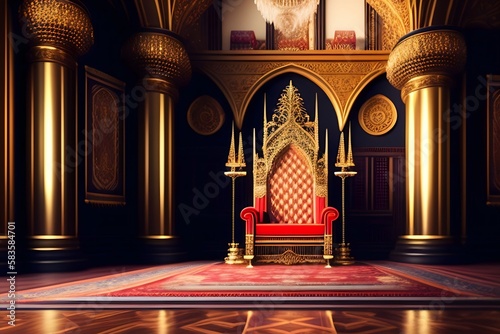 Rendering of The Grandeur of an Empty Throne. Generative AI. 