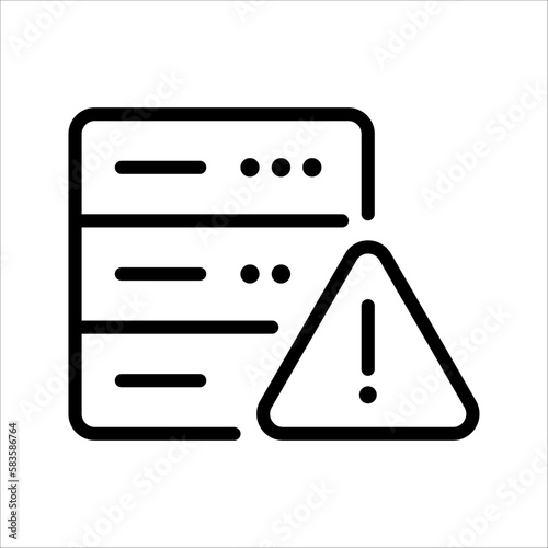 server crash, error vector icon, hosting error icon, vector illustration on white background