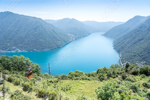 Cuadro en lienzo Lago di Como (Lake Como) - panorama view
