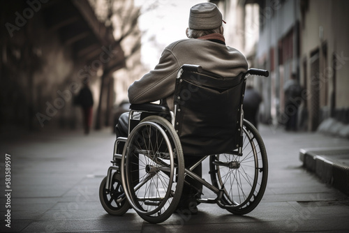 Generative ai disabled man using wheelchair © Eugenio Marongiu