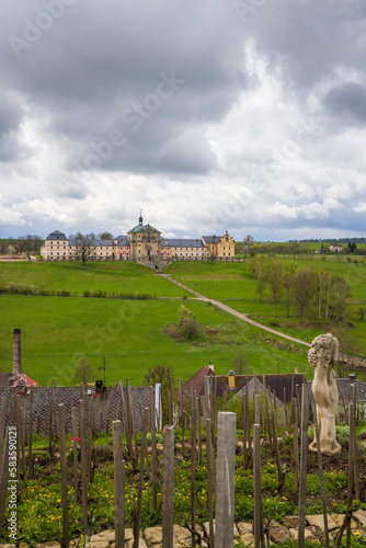 Kuks hospice with baroque decoration, Eastern Bohemia, Czech Republic photo