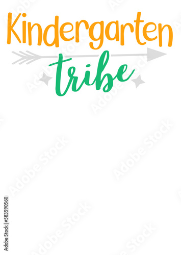 Kindergarten tribe. T-shirt design. Arrow clipart. Isolated on transparent background
