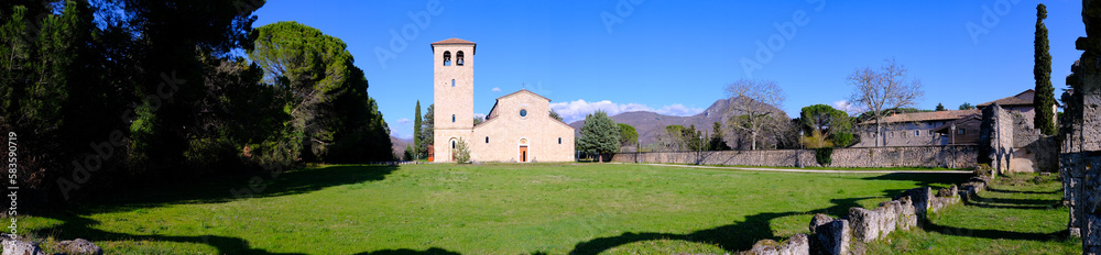 Benedictine Monastery of San Vincenzo, Molise Italy, panoramic view