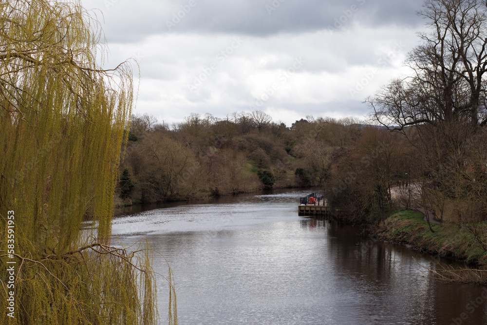 The River Tees at Yarm view from the Yarm Bridge, North Yorkshire The River Tees at Yarm view from the Yarm Bridge, North Yorkshire