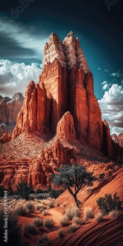 Towering Red Rock FormationsweInspiring Mobile Wallpaper. Generative AI