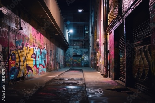 Exploring the Secret Graffiti Art of Tokyo's Alleys, Japan Vibrant Street Art Culture, GENERATIVE AI