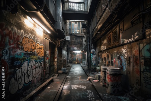 Exploring the Secret Graffiti Art of Tokyo's Alleys, Japan Vibrant Street Art Culture, GENERATIVE AI