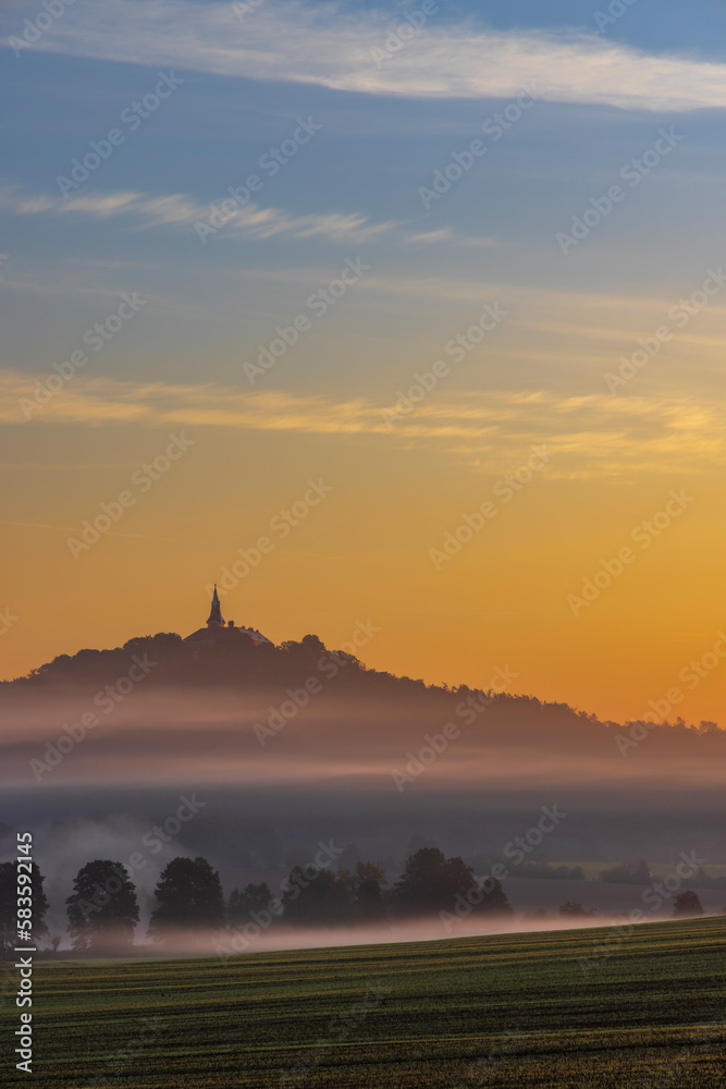 Landscape with Nepomuk castle near Plzen, Western Bohemia, Czech Republic
