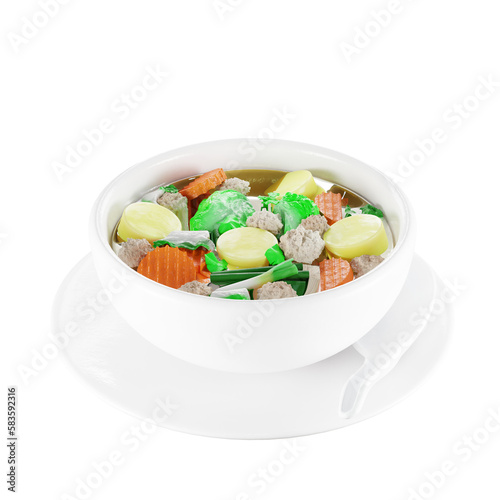 Model 3D Clear Soup with Bean Curd and Minced Pork 03 photo