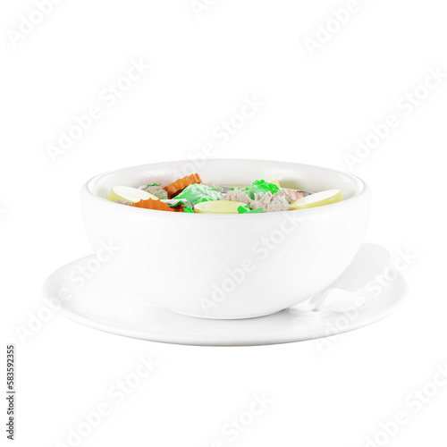 Model 3D Clear Soup with Bean Curd and Minced Pork 01 photo