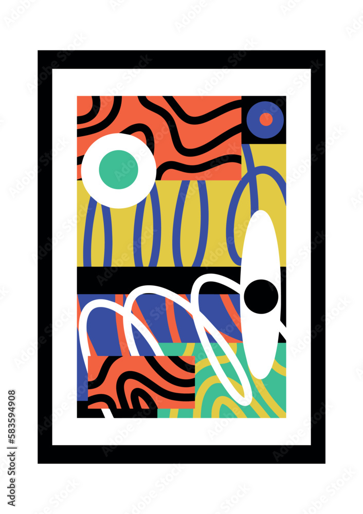 Obraz premium Abstract Geomatric Maximalism Art Ptrint for Wall Decoration