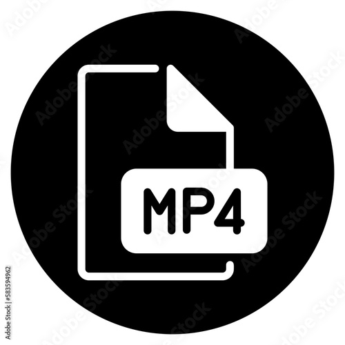 mp4 glyph icon