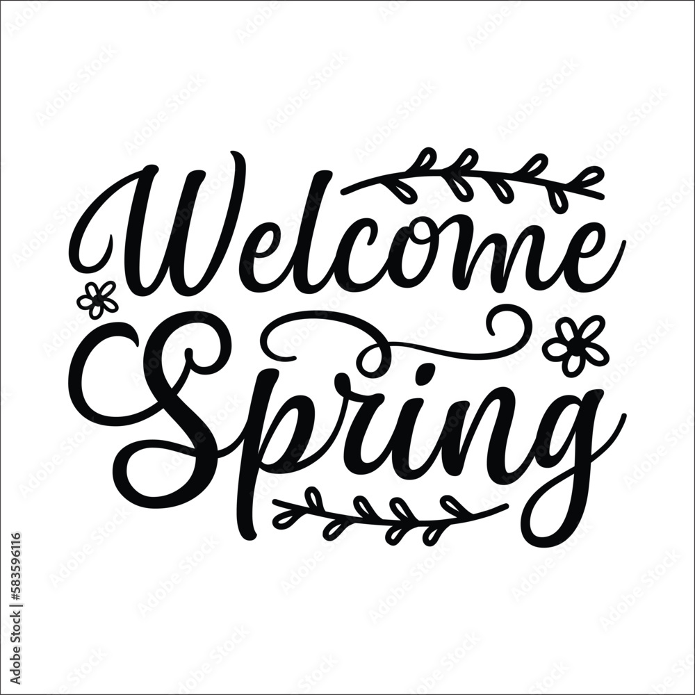Welcome spring vector arts eps