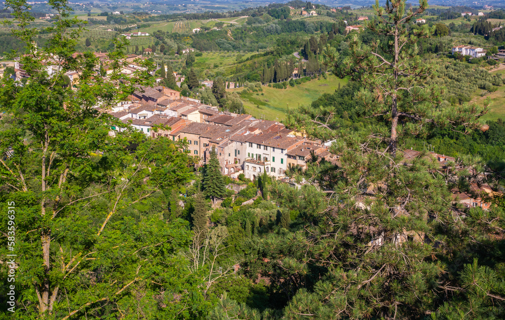 San Miniato, Pisa province, landscape of the Tuscany hills in springtime In the heart of Tuscany  - central Italy, Europe