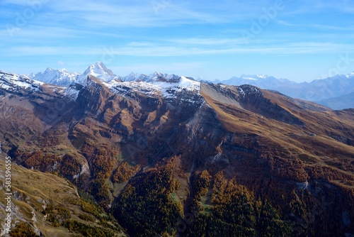 Beautiful view of mountain peaks