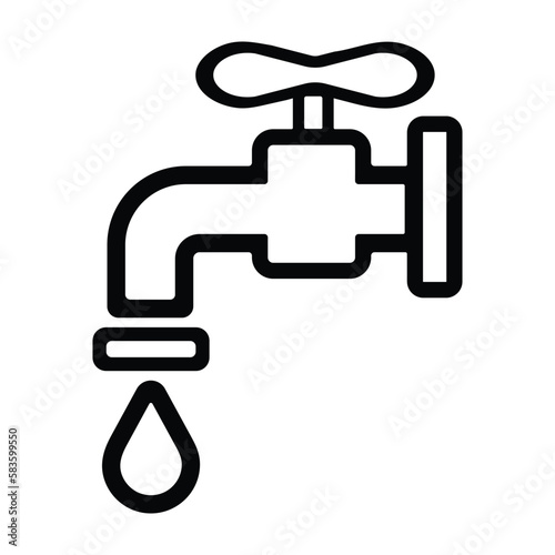 Water tap line icon 