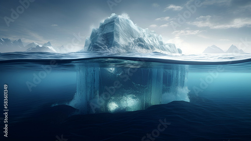 Global Warming Concept Iceberg Underwater Risk 