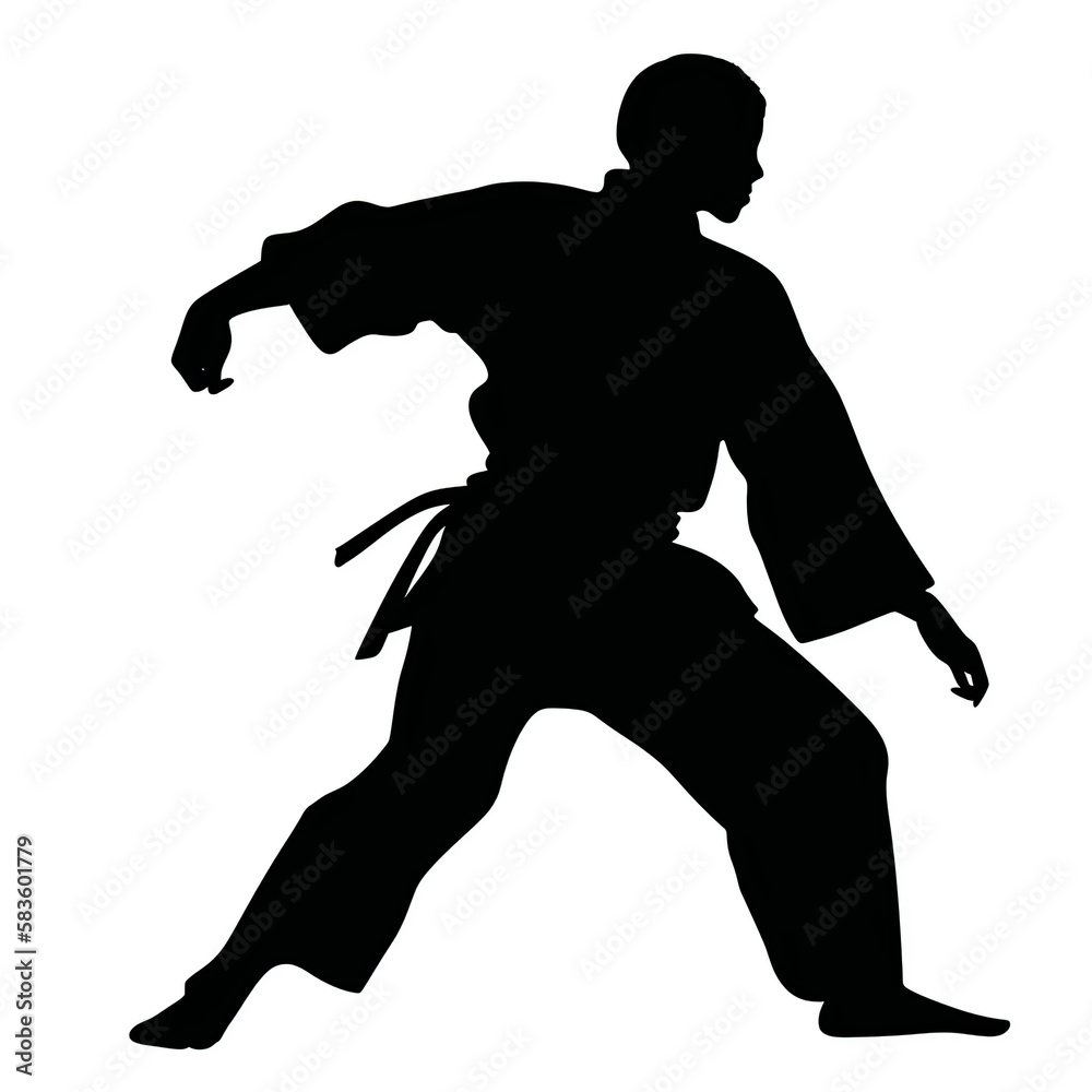 karate, silhouette, sport, vector, black, illustration, player, , people, run, running, body, sports, ball, soccer, runner, athlete, woman, football, dance, person, competition, generative, ai